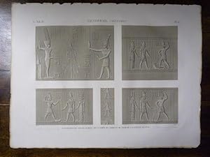 DESCRIPTION DE L'EGYPTE. Denderah (Tentyris). Bas-reliefs du grand temple, de la porte du nord, e...