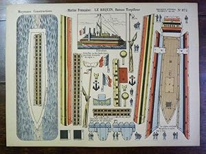 Moyennes constructions (Marine française) : Le REQUIN, Bateau Torpilleur. Imagerie d'Épinal Pelle...