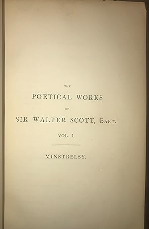 Seller image for The Poetical Works of Sir Walter Scott, Bart. Minstrelsy of the Scottish Border for sale by Rob Warren Books