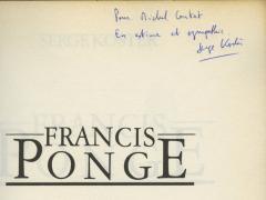 Seller image for Francis Ponge for sale by Librairie Faustroll