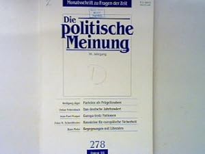 Bild des Verkufers fr Parteien als Prgelknaben.- aus 278.Heft : Die politische Meinung. Monatsschrift zu Fragen der Zeit zum Verkauf von books4less (Versandantiquariat Petra Gros GmbH & Co. KG)