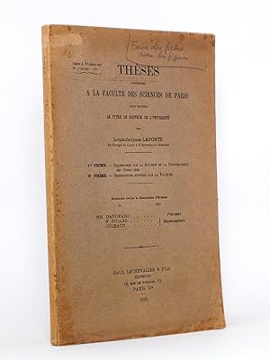 Recherches sur la Biologie et la Systématique des Desmidiées. Thèses présentées à la Faculté des ...