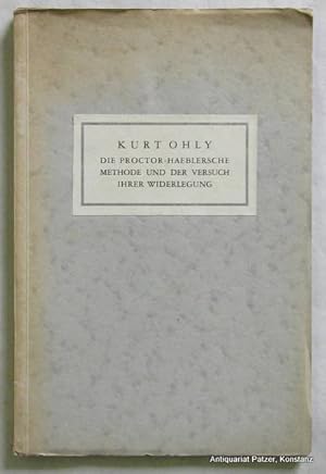 Imagen del vendedor de Die Poctor-Haeblersche Methode und der Versuch ihrer Widerlegung. Vortrag bei der Tagung der Wiegendruck-Gesellschaft am 5. Oktober 1930 in Stuttgart. Berlin 1931. 54 S. Or.-Umschlag; etwas gebrunt. a la venta por Jrgen Patzer