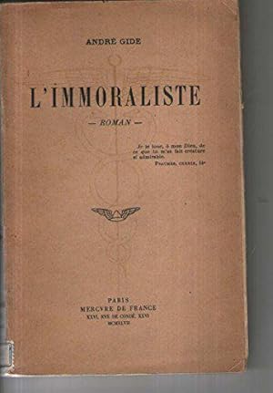 Immagine del venditore per L'immoraliste (roman). venduto da JLG_livres anciens et modernes