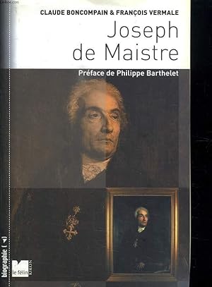 Bild des Verkufers fr JOSEPH DE MAISTRE. zum Verkauf von Le-Livre