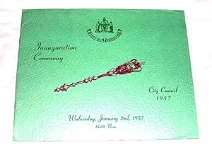 Imagen del vendedor de Inauguration Ceremony: City Council 1957; Wednesday, January 2nd, 1957 12:00 Noon a la venta por J. W. Mah