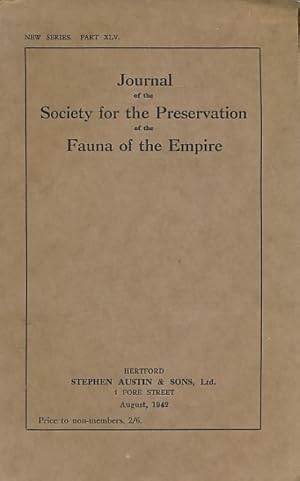 Seller image for Journal of the Society for the Preservation of the Fauna of the Empire. New Series Part XLV for sale by Barter Books Ltd