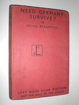 Bild des Verkufers fr Need Germany survive? With an Introduction by Harold J. Laski. zum Verkauf von Stefan Kpper