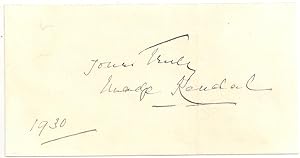 Madge Kendal: Autograph / Signature, dated 1930.