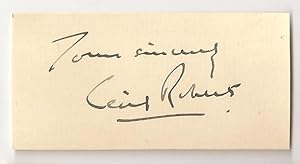 Cecil Roberts: Autograph / Signature.