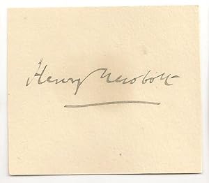 Sir Henry Newbolt: Autograph / Signature.