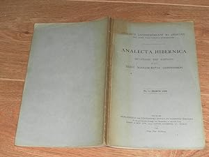 Image du vendeur pour Analecta Hibernica Including the Report of the Irish Manuscripts Commission No. 1-March 1930 mis en vente par Dublin Bookbrowsers
