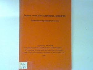 Bild des Verkufers fr Weier Adler-schwarzer Adler : Statistisch-bibliographische Grundlagen zur Erforschung der Rezeption polnischer Literatur im westlichen Teil des deutschen Sprachgebietes. - in : Lesen, was die Nachbarn schreiben : polnische Gegenwartsliteratur. Katalog zur Ausstellung der Amerika-Gedenkbibliothek/Berliner Zentralbibliothek - in Verbindung mit dem Deutschen Polen Institut Darmstadt und der Deutsch-Polnischen Gesellschaft zu Berlin (West) e.V. zum Verkauf von books4less (Versandantiquariat Petra Gros GmbH & Co. KG)