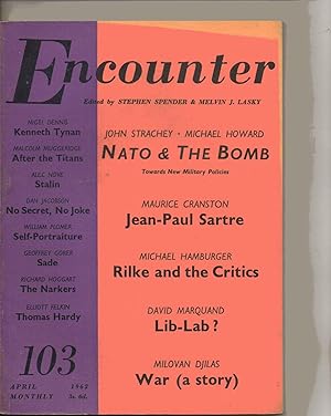 Seller image for ENCOUNTER Magazine. Number 103. April1962 for sale by SAVERY BOOKS