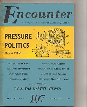 Bild des Verkufers fr ENCOUNTER Magazine. Number 107. August 1962 zum Verkauf von SAVERY BOOKS