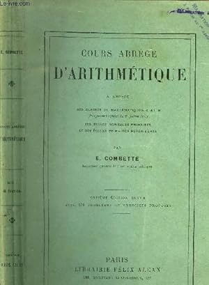 Seller image for Cours abrgs d'Arithmtique for sale by Le-Livre