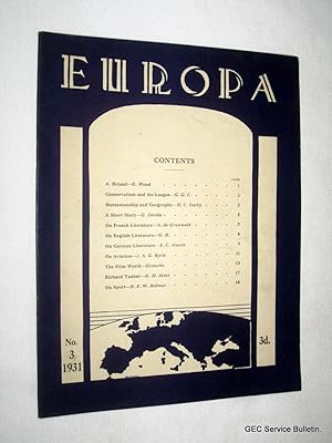 Bild des Verkufers fr Europa, No 3. Christmas 1931. Magazine. zum Verkauf von Tony Hutchinson