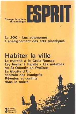 Revue esprit mars 1979 / habiter la ville