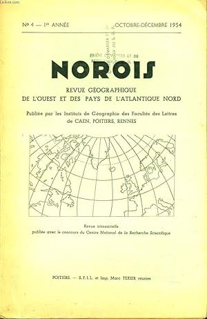 Seller image for NOROIS (revue gographiques de l'Ouest et des pays de l'Atlantique Nord) n4 : Description et gographie rgionale - L'rosion littorale en Trgor Finistrien - Le dpartement de la Vienne - Saint Jean d'Angly tude de gographie urbaine for sale by Le-Livre