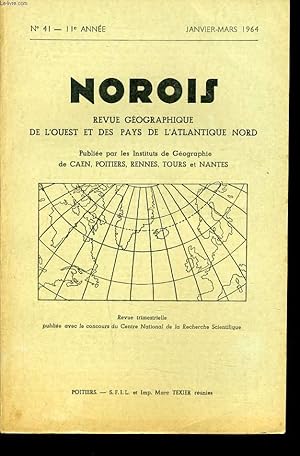 Seller image for NOROIS (revue gographiques de l'Ouest et des pays de l'Atlantique Nord) n41 : Les microreliefs dus au fourmis - Note sur l'le Dumet - Baglan Bay - Un plan conomique cossais - Notes sur le Groenland - . for sale by Le-Livre