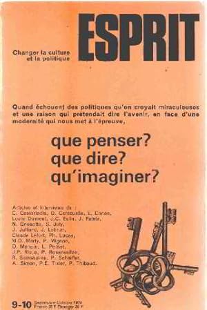 Revue esprit septembre octobre 1979/ qu'imaginer