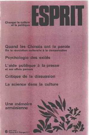 Revue esprit juin 1979 / quand les chinois ont la parole