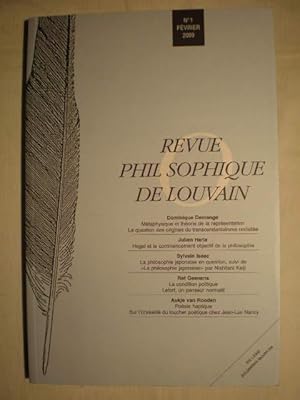 Seller image for Revue Philosophique de Louvain. N 1 - Fevrier 2009 for sale by Librera Antonio Azorn