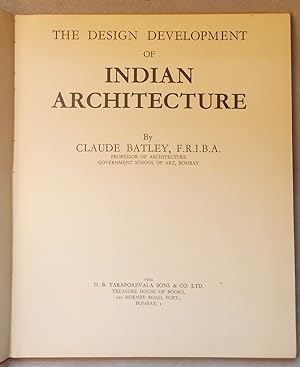 Imagen del vendedor de The Design Development of Indian Architecture a la venta por Braintree Book Rack