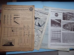 Bild des Verkufers fr (Konvolut von 3 Prospekten u. 4 Firmenschreiben) R & P Stahlbnau Regalsysteme, ROPIT Schaugestelle, Eiserne Schemel mit poliertem Holzsitz u.a. zum Verkauf von Antiquariat Heinzelmnnchen