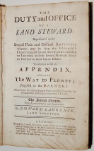 Imagen del vendedor de The Duty and Office of a Land Steward: Represented under Several Plain and Distinct Articles; Wherein May Be Seen the Indirect Practices of Several Stewards, tending to Lessen, and several Methods likely to Improve their Lords Estates. a la venta por Trillium Antiquarian Books