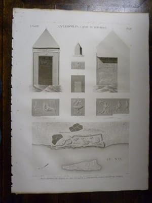 DESCRIPTION DE L'EGYPTE. Antaeopolis (Qâou el Kebyreh). Plan général du temple et des environs. M...