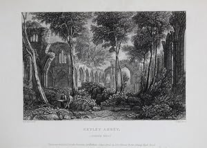 Original Antique Engraved Print Illustrating Netley Abbey, Looking West in Hampshire.