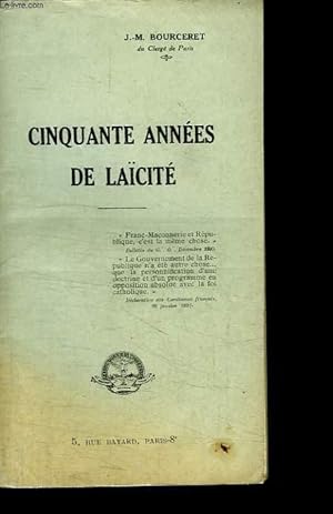 Image du vendeur pour CINQUANTE ANNEES DE LAICITE. mis en vente par Le-Livre