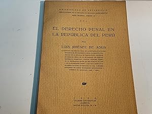 Imagen del vendedor de EL DERECHO PENAL DE LA REPUBLICA DEL PERU JIMENEZ DE ASUA LUIS 1926 a la venta por LIBRERIA ANTICUARIA SANZ