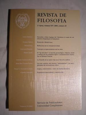 Bild des Verkufers fr Revista de Filosofa N 25 - 2001 - Tercera poca, Volumen XIV zum Verkauf von Librera Antonio Azorn