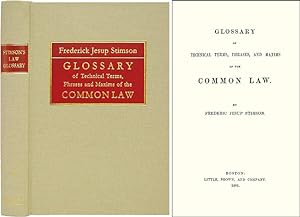 Seller image for Glossary of Technical Terms Phrases and Maxims of the Common Law. for sale by The Lawbook Exchange, Ltd., ABAA  ILAB