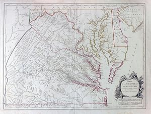 Carte de la Virginie et du Maryland Dressee sur la Grande Carte Angloise de Mrs. Josue Fry et Pie...