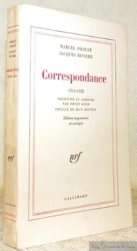 Imagen del vendedor de Correspondance 1914-1922.Prsente et annote par Philip Kolb. Prface de Jean Mouton. Edition augmente et corrige. a la venta por Bouquinerie du Varis