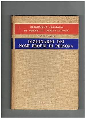 Imagen del vendedor de Dizionario dei nomi propri di persona. a la venta por Libreria Gull