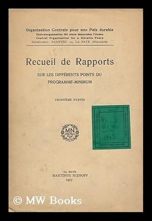 Seller image for Recueil de rapports sur les differents points du programme-minimum for sale by MW Books Ltd.