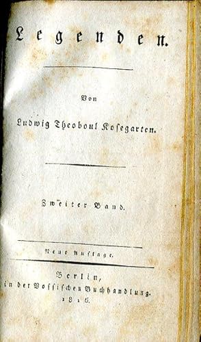 Bild des Verkufers fr Legenden. Neue Auflage. 2 Bdd. zum Verkauf von Antiquariat & Buchhandlung Rose