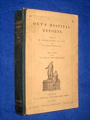 Immagine del venditore per Guy's Hospital Reports, 1886 - 1887, Third Series, Vol XLIV, venduto da Tony Hutchinson