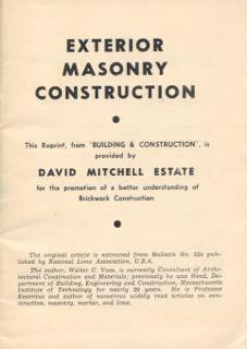 Exterior Masonry Construction.