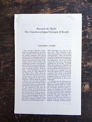 Seller image for Beyond the Myth: The Unacknowledged Georgia O'Keeffe [in Kansas Quarterly] for sale by Mullen Books, ABAA