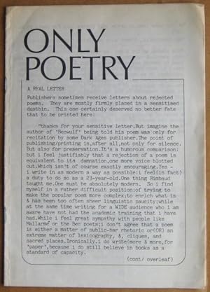 Bild des Verkufers fr Only Poetry: [a little magazine]. [Edited by Geoffrey Godbert]. zum Verkauf von James Fergusson Books & Manuscripts