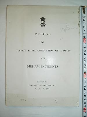 Report of Justice Saikia Commission of Inquiry on Meham Incidents Submitted to the Central Govern...
