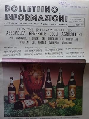 "BOLLETTINO D'INFORMAZIONI DELL'UNIONE PROVINCIALE DEGLI AGRICOLTORI DI VITERBO n.° 2 Aprile 1966"