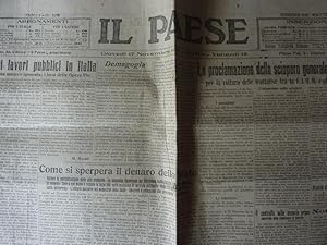 "IL PAESE - Edizione del mattino Roma Giovedì 17 Novembre / Venerdì 18 1921"