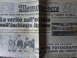 "MOMENTO SERA - Quotidiano d'Informazioni Martedì 2 Marzo 1948 - Affondamento piroscafo SPARTA""