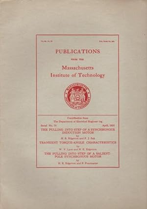 Immagine del venditore per Pulling into Step of a Synchronous Induction Motor; Transient Torque-Angle Characteristics; Pulling into Step of a Salient-Pole Synchronous Motor. venduto da OLD WORKING BOOKS & Bindery (Est. 1994)